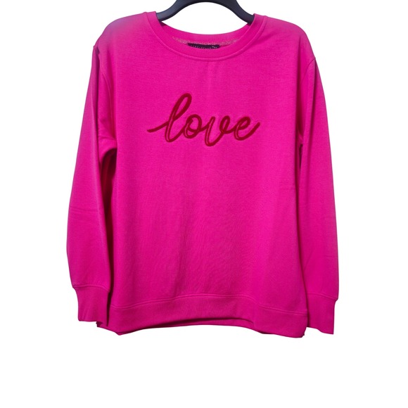 Jane + Delancey Tops - Jane + Delancey Pink Love Sweatshirt Pullover Top Valentine's Day Size S NWT
